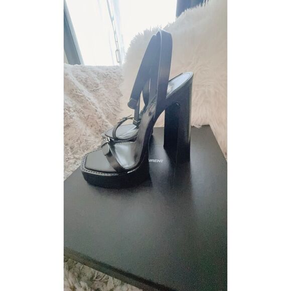 SAINT LAURENT platz 105mm Platform Sandal black 38.5 - Picture 7 of 12